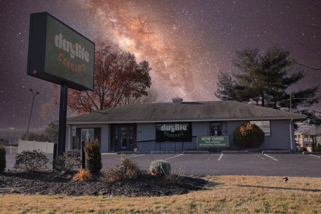 nj dispensary storefront night